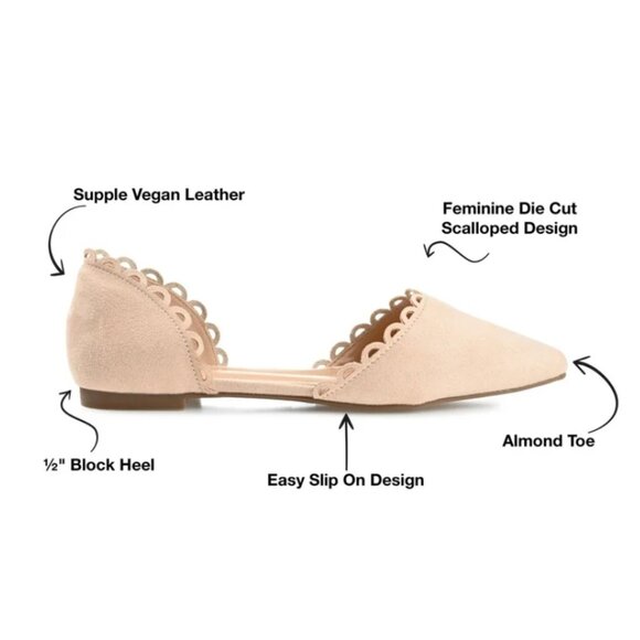 Journee Womens Jezlin Slip On Almond Toe Ballet Flats Nude - Picture 6 of 7